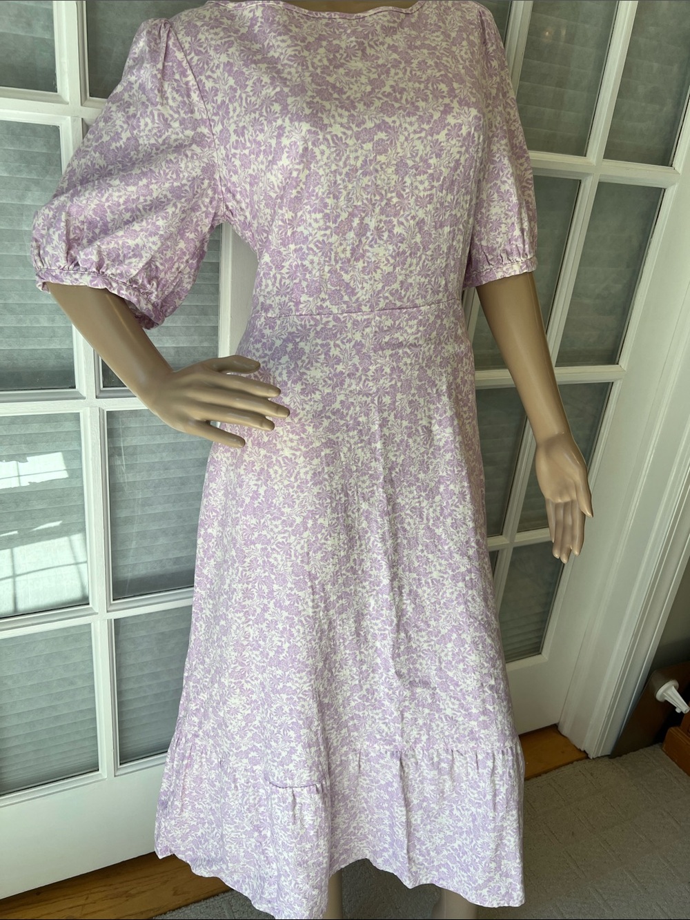Who What Wear Lilac and White Floral Midi Dress